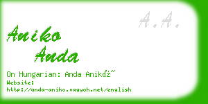 aniko anda business card